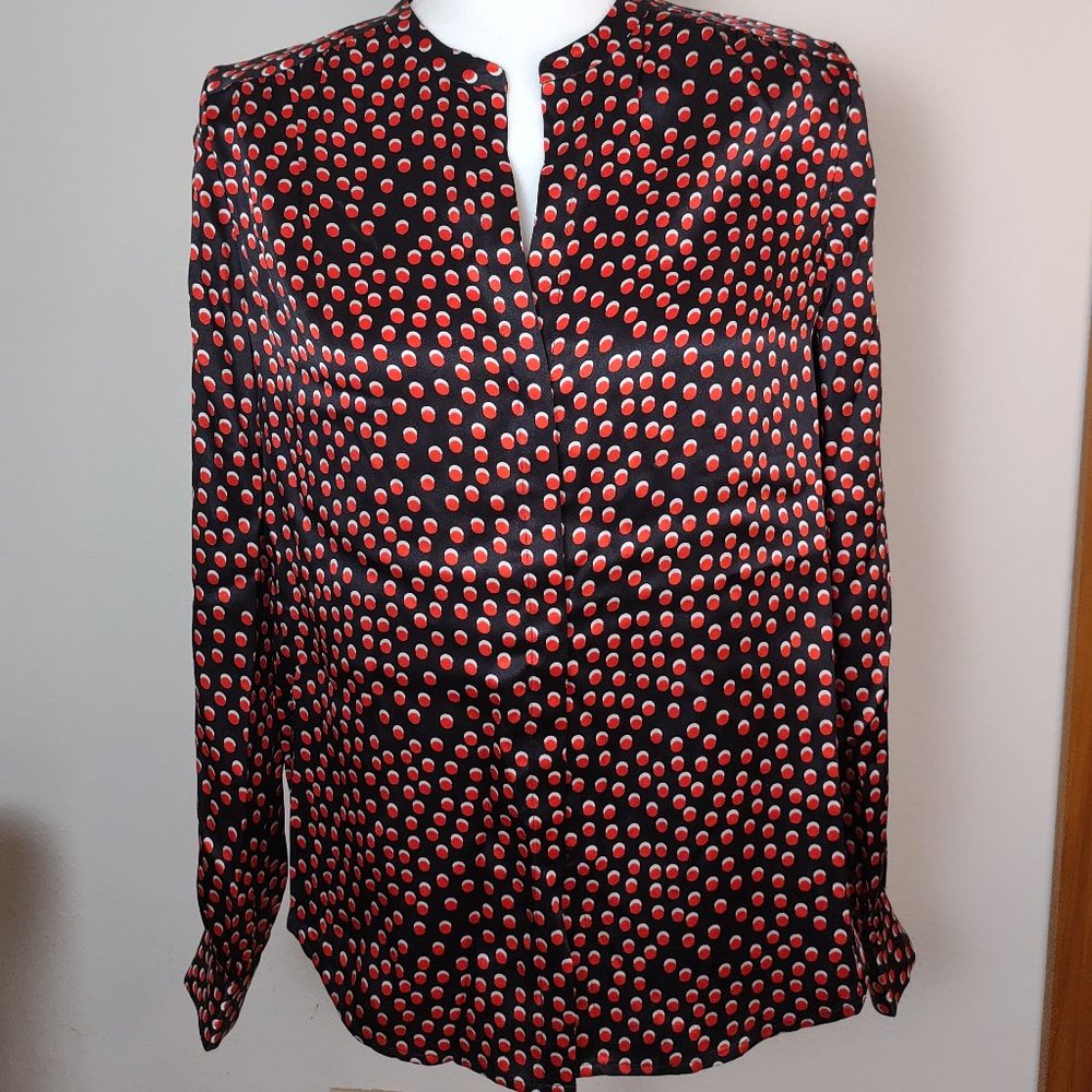 L'AGENCE Bardot Collar Blouse SIlk Charmeuse
